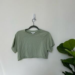 Topshop Women's Green Crop Top